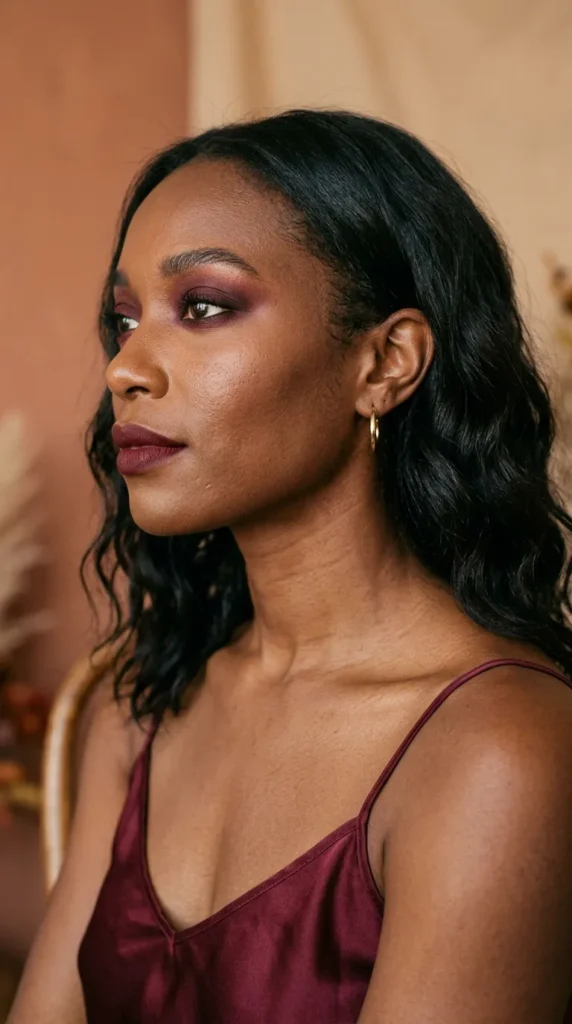 Burgundy Smokey Eyes Fall Glam Look