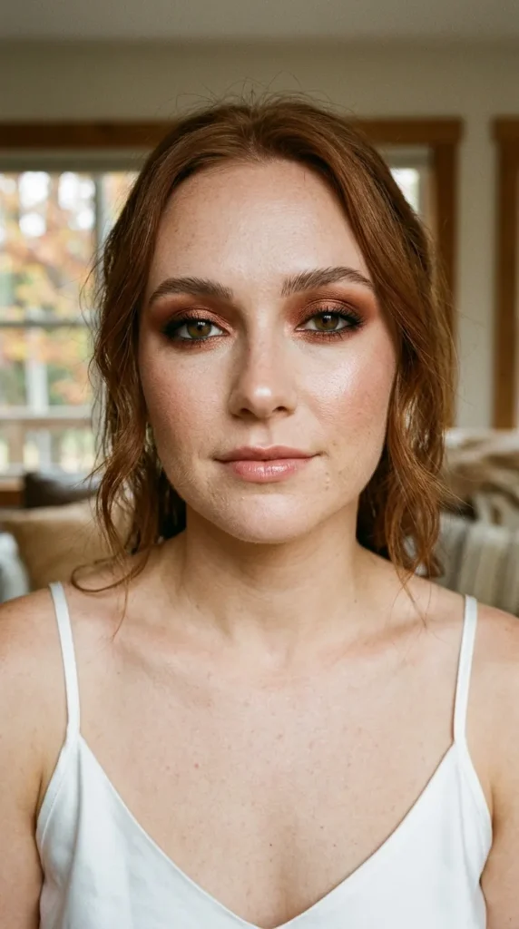 Burnished Copper Bridal Makeup with Soft Glow