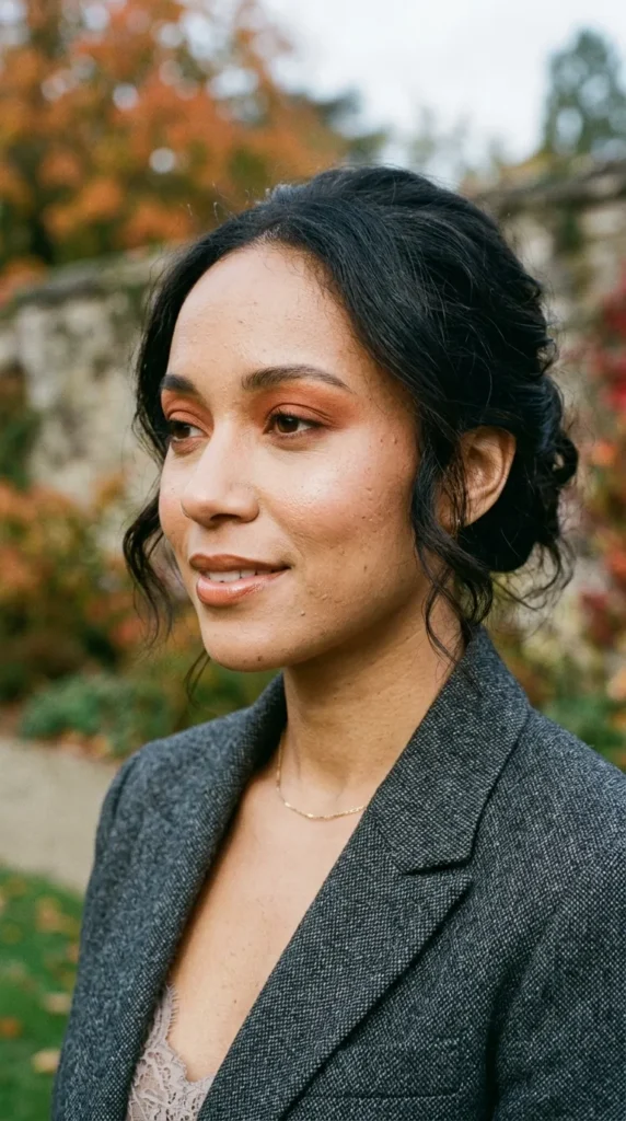Burnt Orange Eyeshadow with Glossy Nude Lips