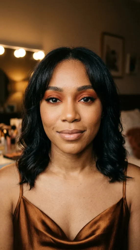 Burnt orange eyeshadow for autumn glam style