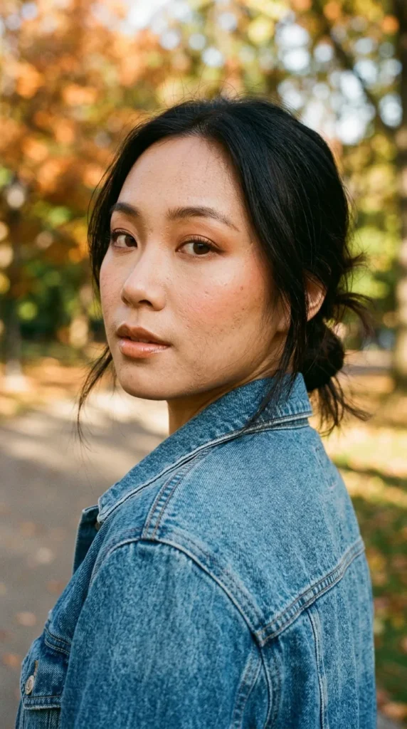 Caramel Glow Makeup with Peach Blush