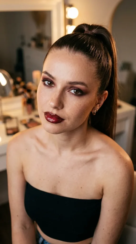 Cherry Cola Glam Makeup Trend Look