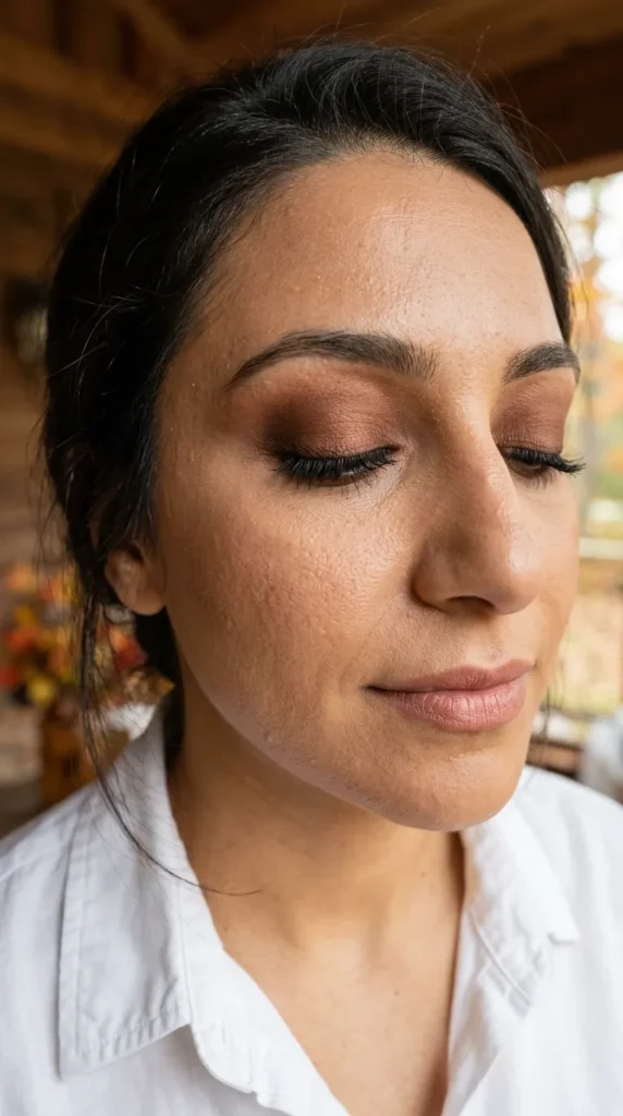 Cinnamon Brown Smokey Eye Wedding Look