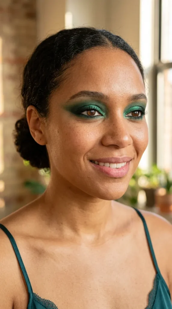 Emerald Green Statement Eye Glam Look