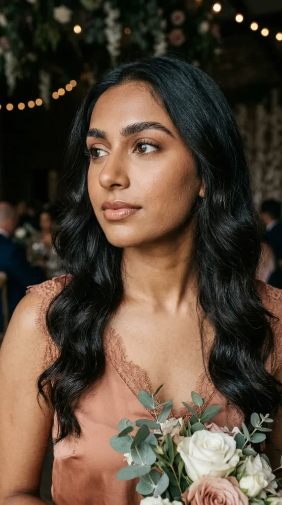 Feathered brows with nude glossy lips