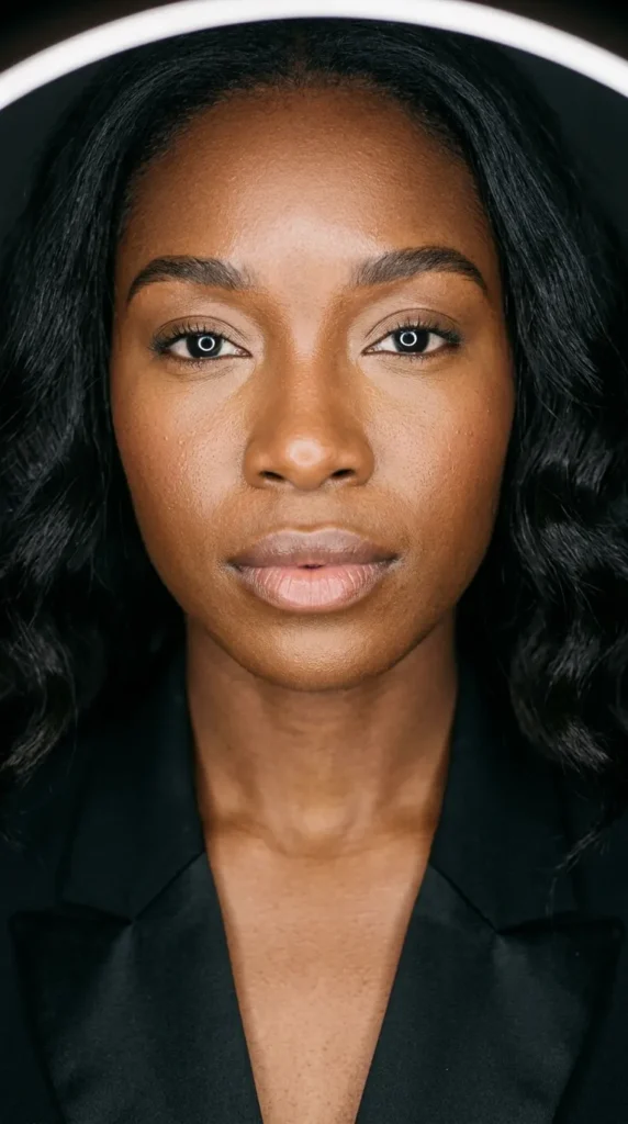 Minimal glam highlighting natural melanin rich beauty