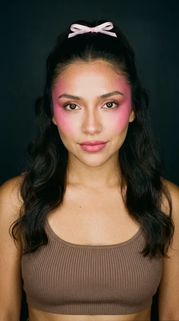 Pink Blush Draping Glam Makeup Look