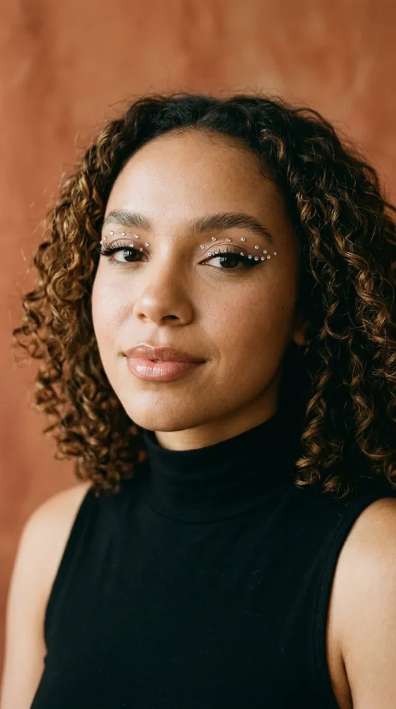 Rhinestone Eye Makeup Glam Statement Look