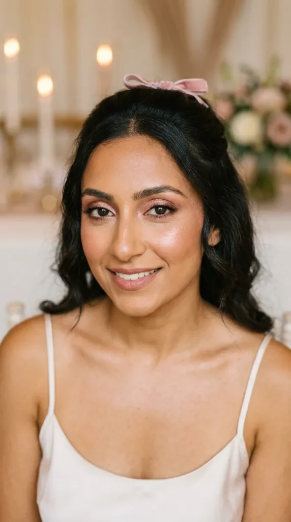 Romantic rose gold bridal party makeup