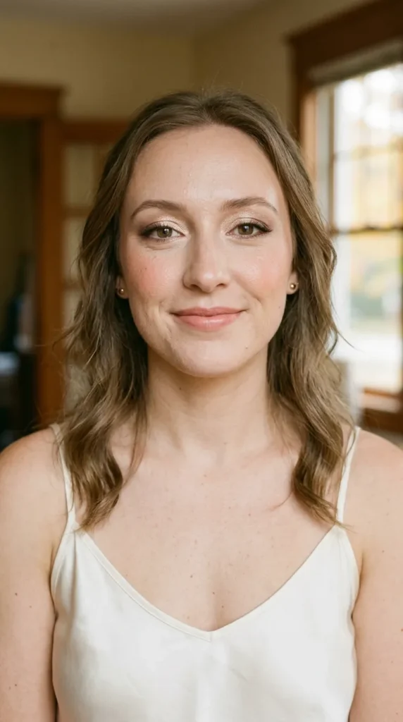 Soft Glam Fall Wedding Makeup with Champagne Eyes